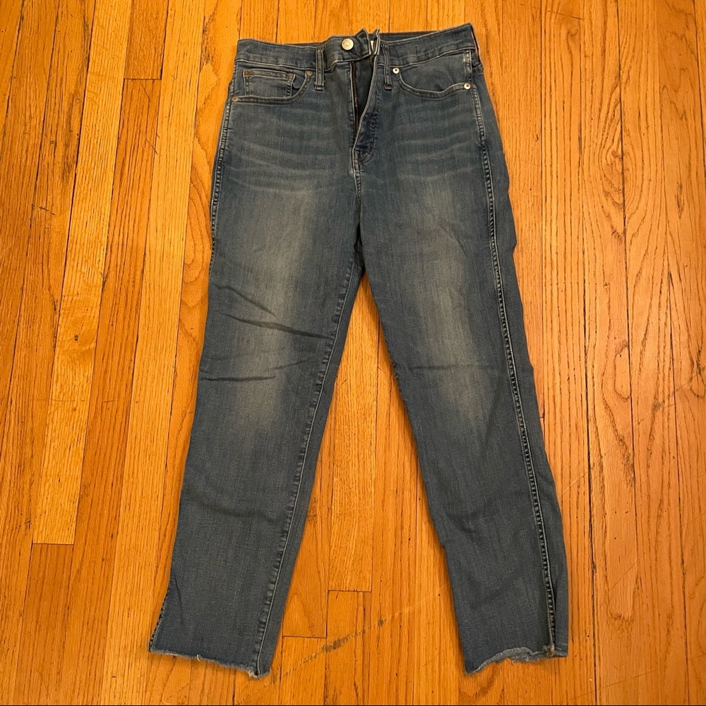 Madewell Straight Leg Blue Stovepipe Jeans